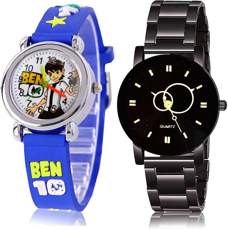 combo watch Analog Watch - For Girls Contemporary Heart Ben 10 Kids And Crystal Shape Glass 2 Watch Combo For Girls And Women - GC93-G521