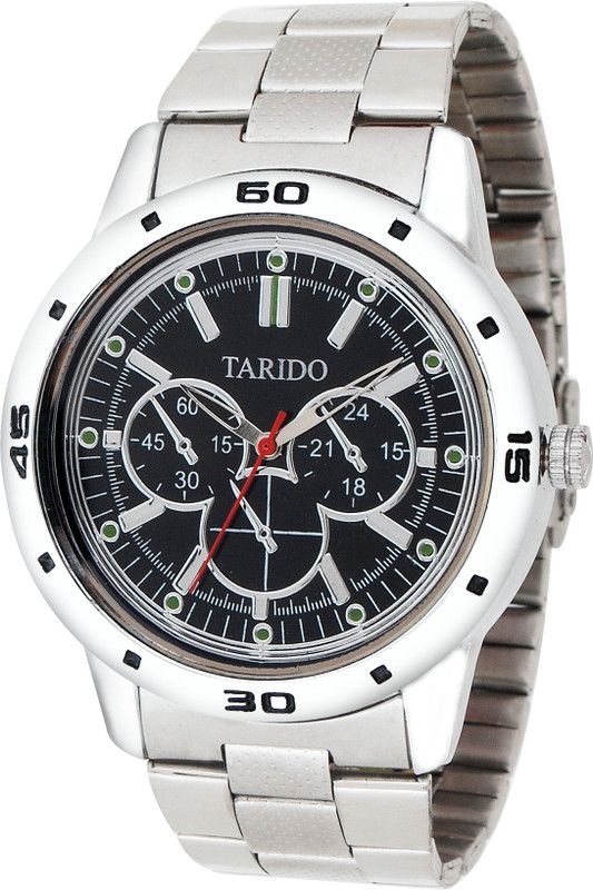 New Generation black dial silver stainless steel chain analog wrist Smart Analog Watch - For Men TD-GR215-BLK-SLV