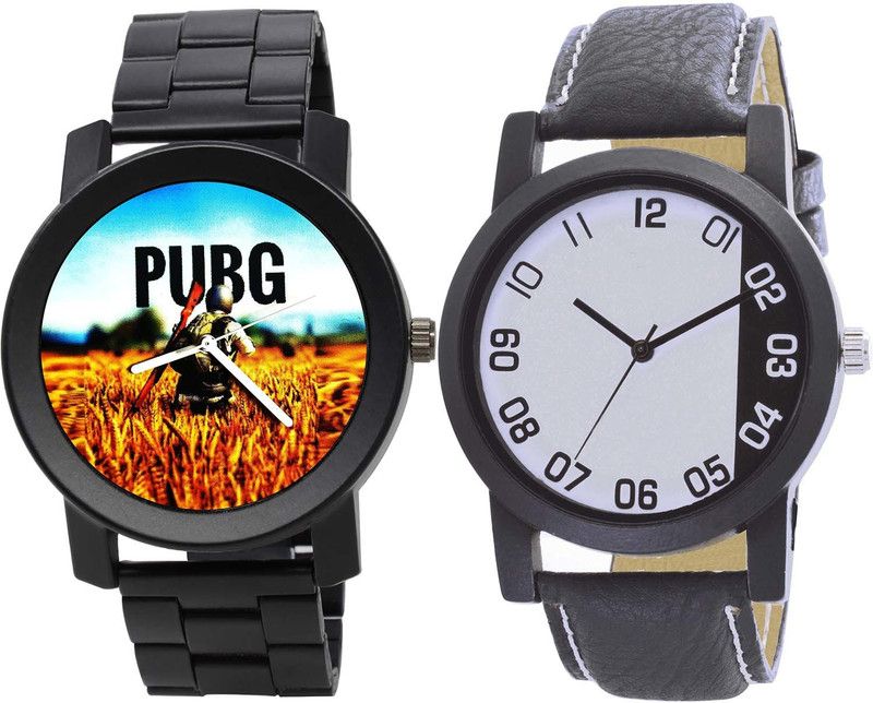combo watch Analog Watch - For Boys Latest Formal Pubg Military Army Chain Watch Black Color Men Watch - B489-B41 (Combo Of 2 )