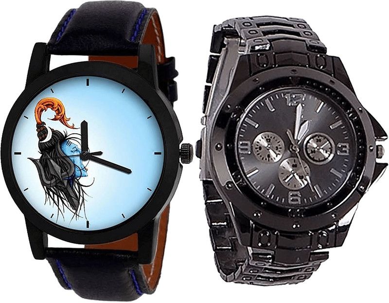 combo watch Analog Watch - For Girls Modern Casual Mahadev Analogue Black Color Boys And Men Watch - B22-B70 (Combo Of 2 )