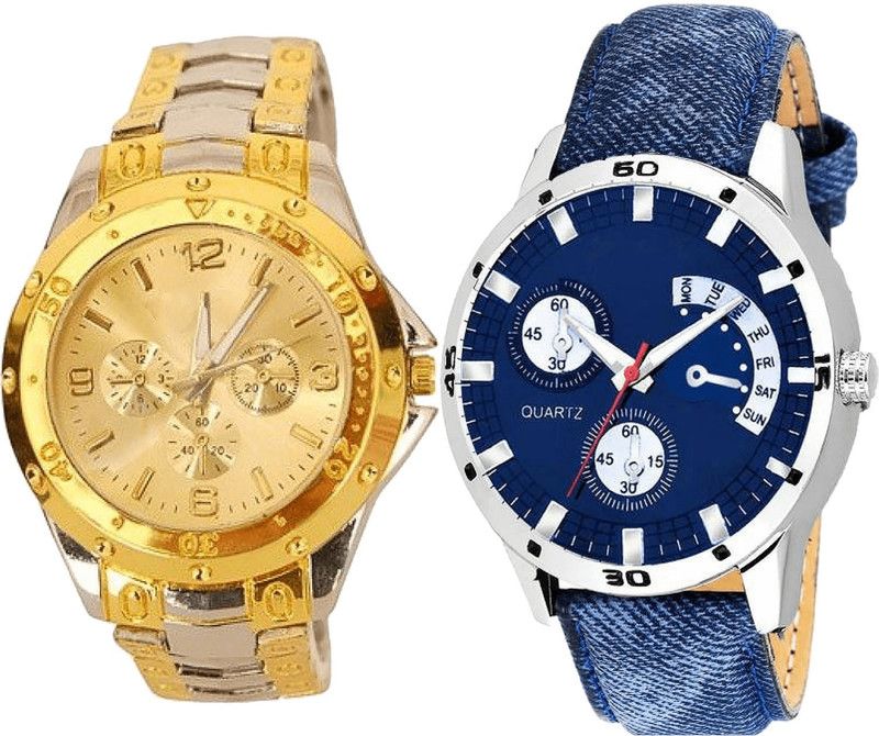 combo watch Analog Watch - For Girls Latest Rich Analogue Silver And Blue Color Boys And Men Watch - B75-B57 (Combo Of 2 )