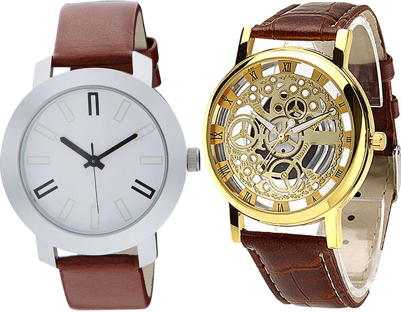 combo watch Analog Watch - For Boys Tread Open Analogue Brown Color Boys And Men Watch - B44-B45 (Combo Of 2 )