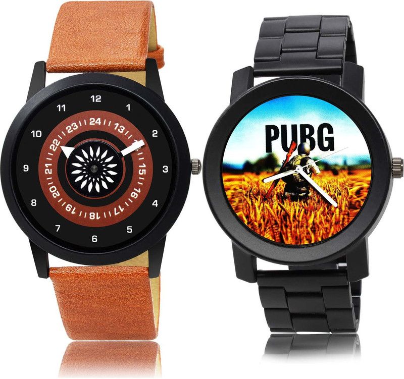 combo watch Analog Watch - For Boys Treading Style Speedometer And Pubg Military Army Chain Watch Brown And Black Color Boys And Men Watch - B384-B489 (Combo Of 2)