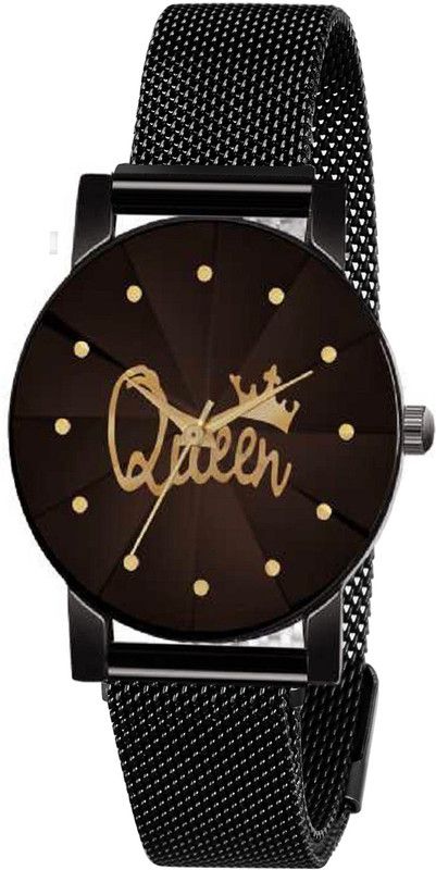 Analog Watch - For Women New Designer Prism Glass Queen Dial With Magnetic Metal Strap Designer Watch For Women