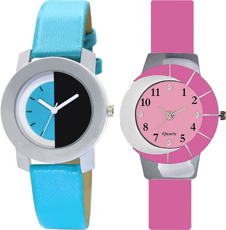 combo watch Analog Watch - For Girls Latest Casual Analogue Blue And Pink Color Girls And Women Watch - G274-G9 (Combo of 2 )