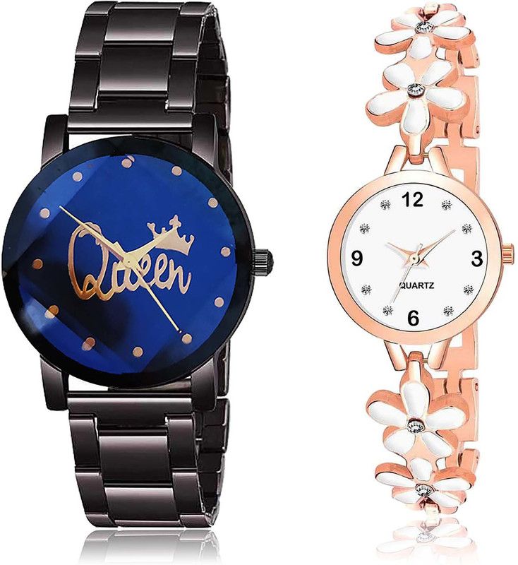 combo watch Analog Watch - For Men & Women Brand New Gift Queen And Flower Combo Watch For Girls And Women - GC16-G462
