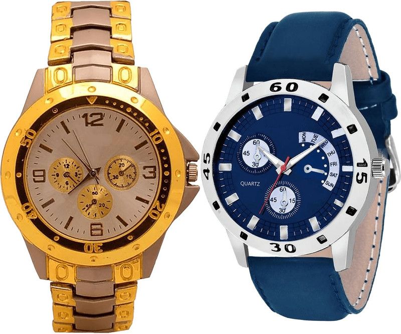 combo watch Analog Watch - For Girls Contemporary Casual Analogue Silver And Blue Color Boys And Men Watch - B74-B56 (Combo Of 2 )