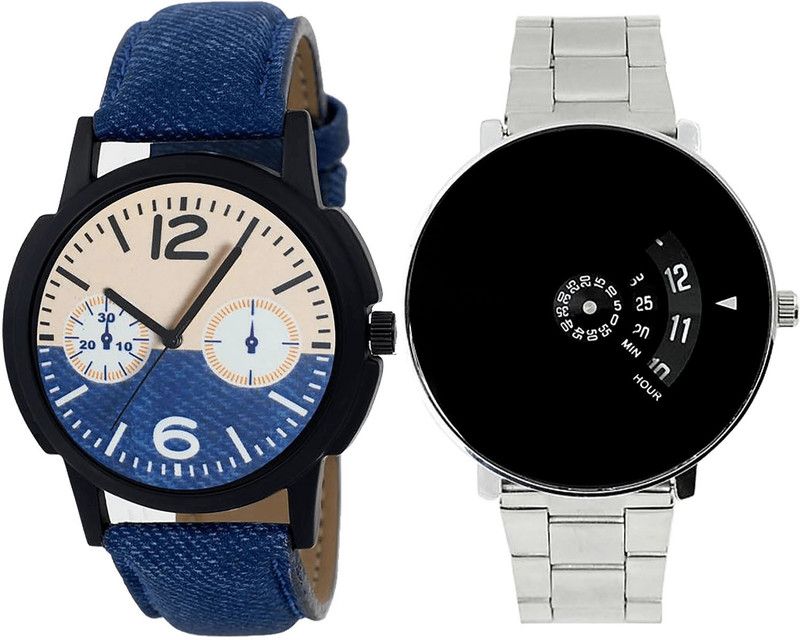 combo watch Analog Watch - For Girls Brand New Tread Analogue Blue And Silver Color Boys And Men Watch - B10-B81 (Combo Of 2 )