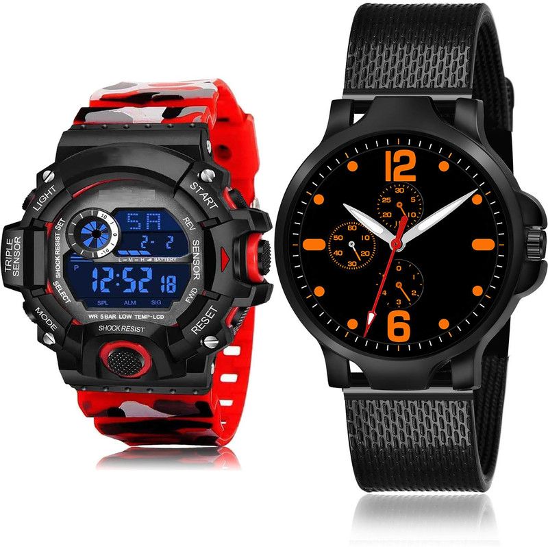 Analog-Digital Watch - For Men Best Traditional 2 Watch Combo For Boys And Men - BC21-(70-S-10)