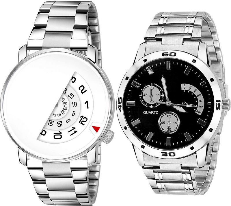 combo watch Analog Watch - For Men Modern Quartz Day And Date Analog Silver Color Boys And Men Watch - BL46.106-B83 (Combo Of 2 )