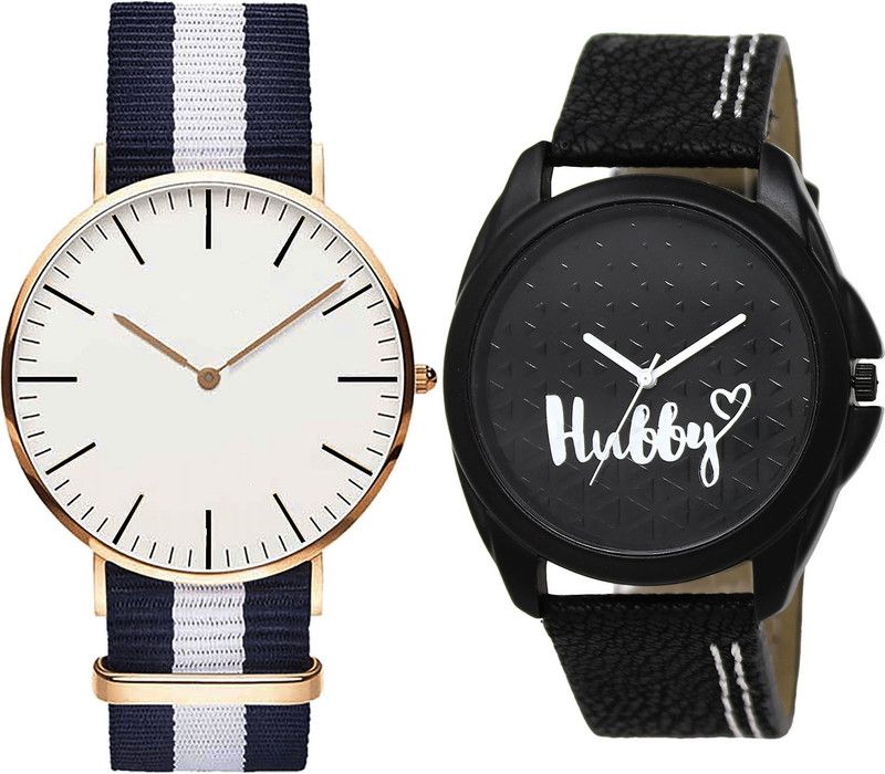 combo watch Analog Watch - For Girls Modish Designer Hubby Analogue Blue And Black Color Boys And Men Watch - B109-BL46.31 (Combo Of 2 )