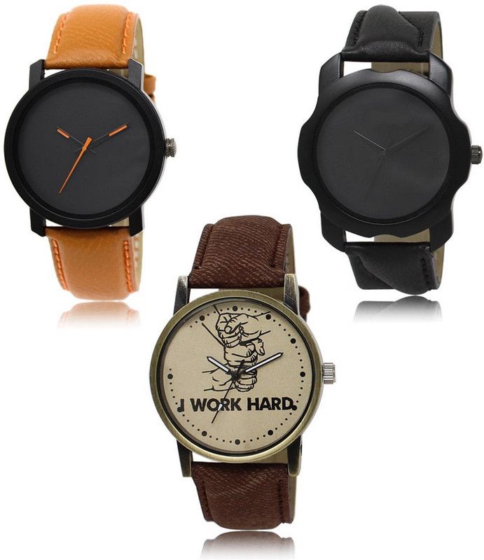 Stylish Attractive Professional Designer Combo Analog Watch - For Men LR-20-22-29 Hot Selling Premium Quality Collection Latest Set of 3