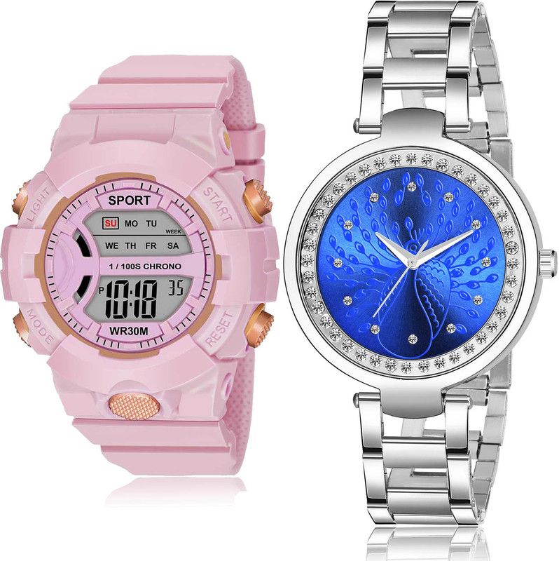 Analog-Digital Watch - For Girls Latest Valentine 2 Watch Combo For Women And Girls - DG36-GM210