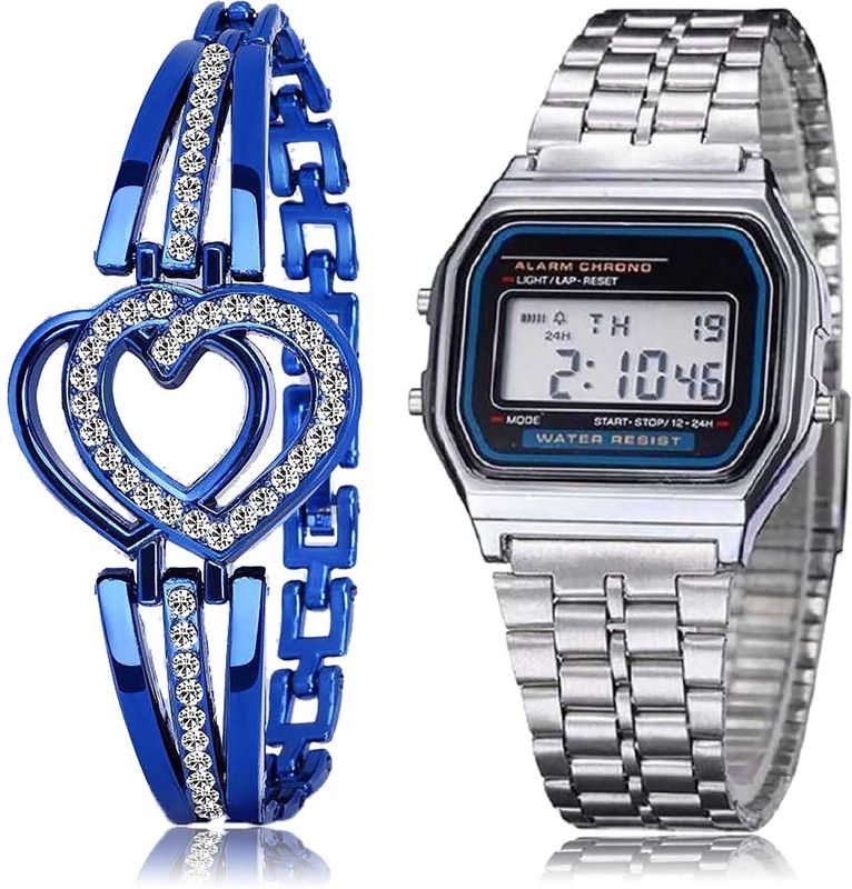 Digital Watch - For Girls Best Love Bracelet And Army Digital Sports 2 Watch Combo For Girls And Women - GX6-GC306