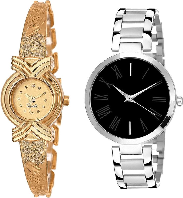 combo watch Analog Watch - For Girls Contemporary Diwali Analogue Gold And Silver Color Girls And Women Watch - G265-G299 (Combo of 2 )