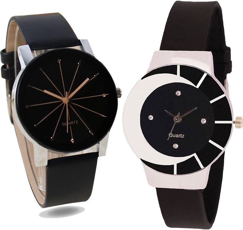combo watch Analog Watch - For Girls Treading Heart Analogue Black Color Girls And Women Watch - G174-G8 (Combo Of 2 )