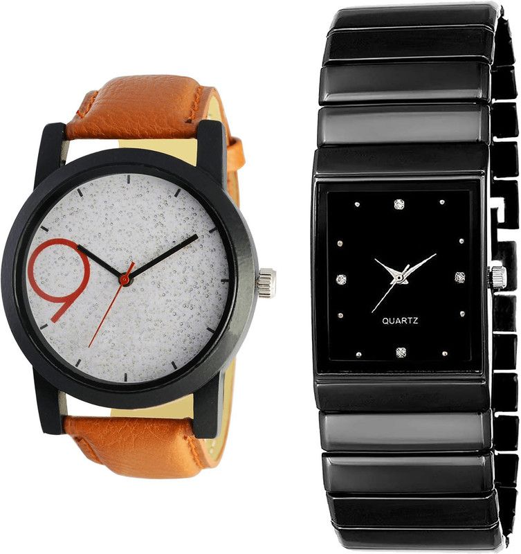 combo watch Analog Watch - For Men Designer Brown And Black Color Boys Watch - B33-B125 (Combo Of 2 )