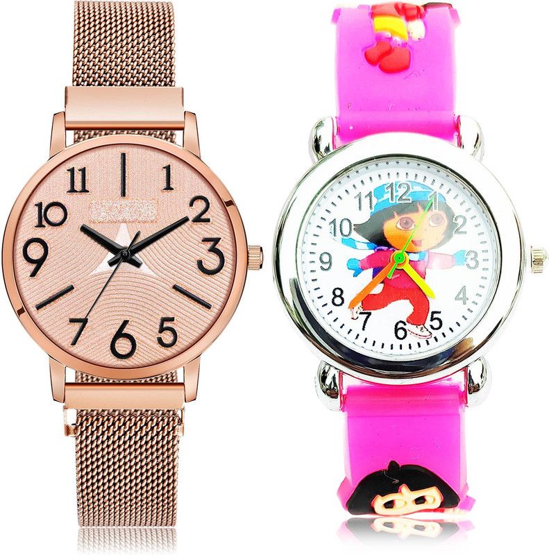 Analog Watch - For Girls Modern Unique 2 Watch Combo For Women And Girls - GM245-GC197