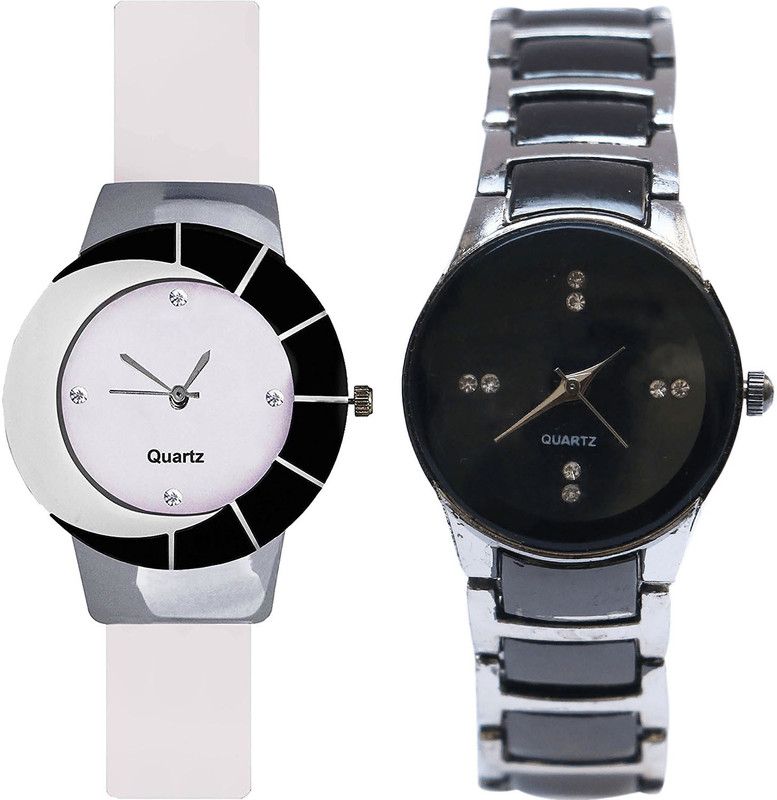 combo watch Analog Watch - For Girls Contemporary Royal Analogue White And Silver Color Girls And Women Watch - G11-G207 (Combo Of 2 )