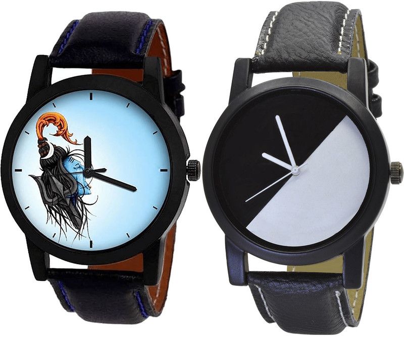 combo watch Analog Watch - For Girls Treading Party Wedding Mahadev Analogue Black Color Boys And Men Watch - B22-B32 (Combo Of 2 )