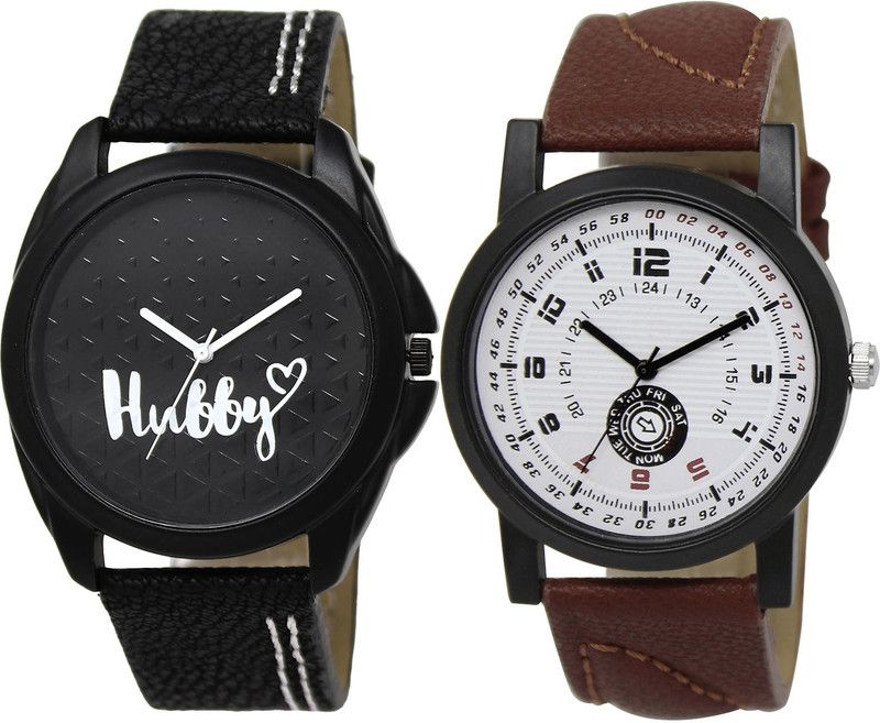 combo watch Analog Watch - For Girls Brand New Chronograph Hubby Analogue Black And Brown Color Boys And Men Watch - BL46.31-BL46.11 (Combo Of 2 )