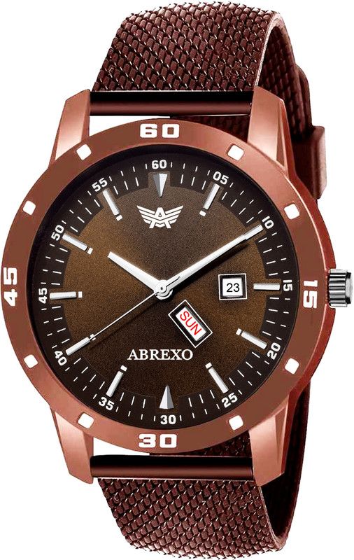 Mesh Strap Day & Date Unique New Analog Watch - For Boys Abx8036-BR Brown