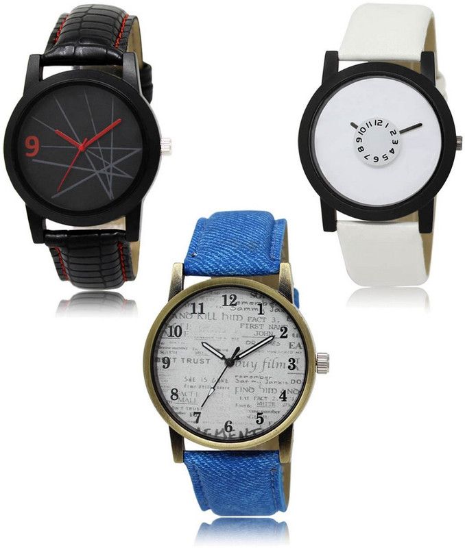 Stylish Attractive Professional Designer Combo Analog Watch - For Men R-08-26-28 Hot Selling Premium Quality Collection Latest Set of 3