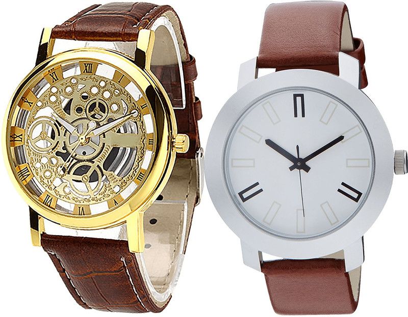 combo watch Analog Watch - For Girls Treading Italian Designer Open Analogue Brown Color Boys And Men Watch - B45-B44 (Combo Of 2 )
