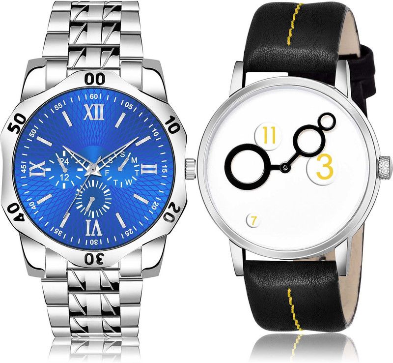 Analog Watch - For Boys Contemporary Rich Chain And Unique 2 Watch Combo - BM405-BM14