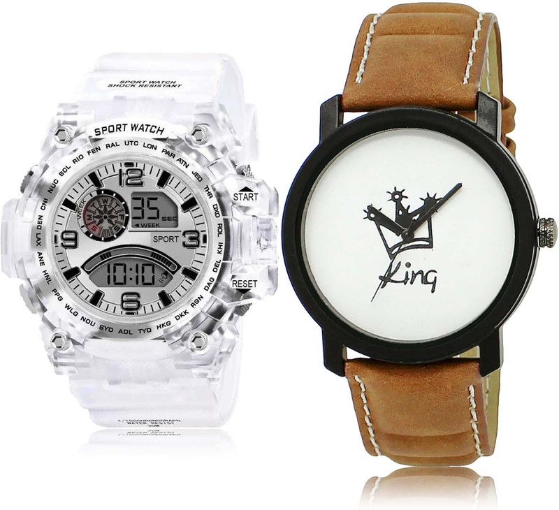 combo watch Analog Watch - For Boys Classical Designer Army Digital Sports And King 2 Watch Combo For Boys And men - BC31-BL46.18