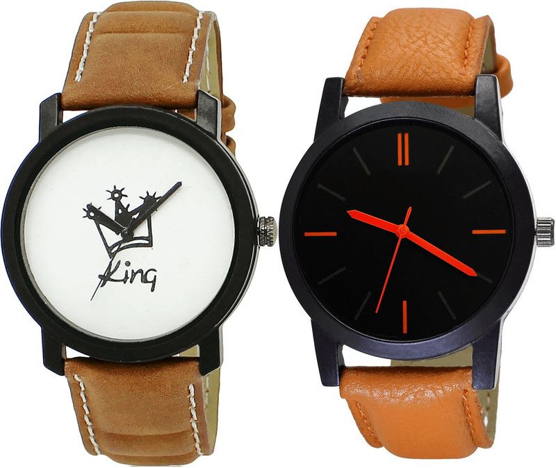 combo watch Analog Watch - For Girls Modern Fashion King Analogue Brown Color Boys And Men Watch - BL46.18-B112 (Combo Of 2 )