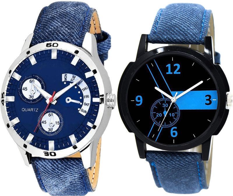 combo watch Analog Watch - For Girls Best Fashion Analogue Blue Color Boys And Men Watch - B57-B7 (Combo Of 2 )