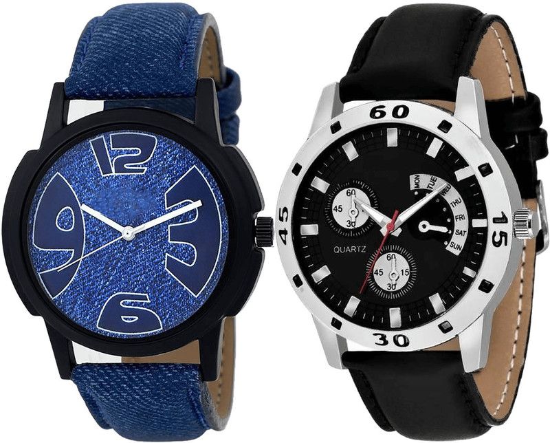 combo watch Analog Watch - For Girls Best Professional Analogue Blue And Black Color Boys And Men Watch - B9-B58 (Combo Of 2 )