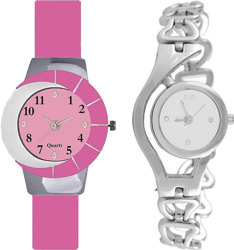 Analog Watch - For Women Brand New High Quality Pink And Silver Color Combo Watch (G9-G70) For Girls And Women