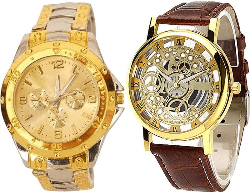 combo watch Analog Watch - For Girls New Tread Open Analogue Silver And Brown Color Boys And Men Watch - B75-B45 (Combo Of 2 )