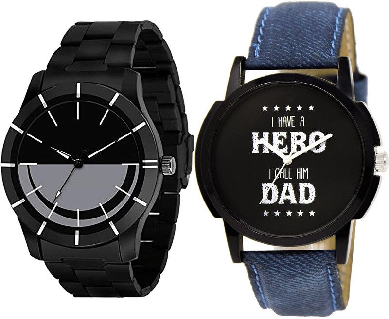 combo watch Analog Watch - For Girls New Quartz Analogue Black And Blue Color Boys And Men Watch - B108-BL46.7 (Combo Of 2 )
