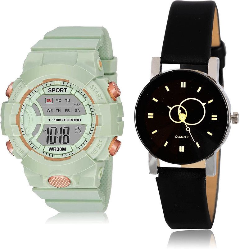 Analog-Digital Watch - For Girls Modish Rich 2 Watch Combo For Women And Girls - DG35-G386