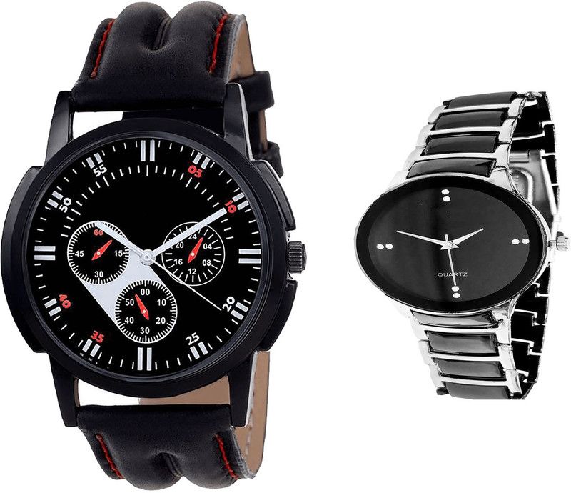 combo watch Analog Watch - For Girls Modish Party Wedding Analogue Black Color Boys And Men Watch - B104-B68 (Combo Of 2 )