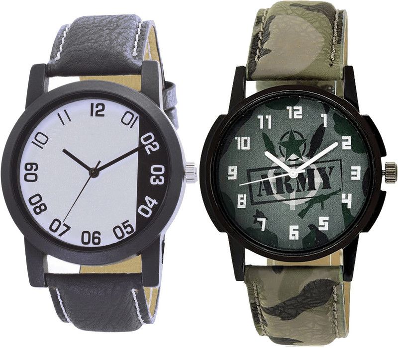 combo watch Analog Watch - For Girls Best Tread Army Analogue Black And Green Color Boys And Men Watch - B41-B21 (Combo Of 2 )