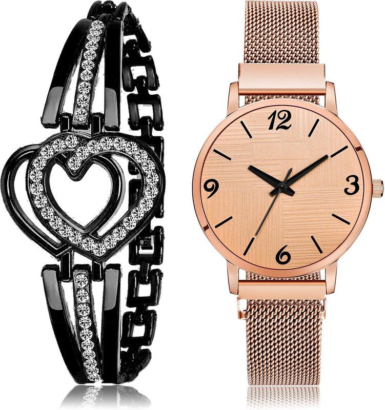 combo watch Analog Watch - For Women New Contemporary Bracelet And Magnet Chain 2 Watch Combo For Girls And Women - GX5-GM223