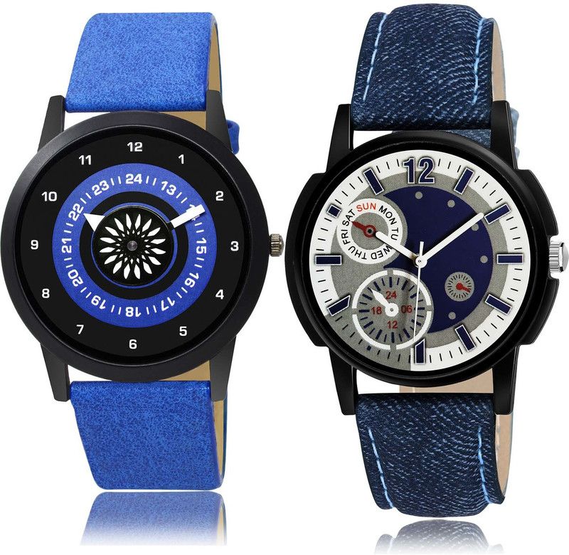 combo watch Analog Watch - For Boys Classical Chronograph Speedometer Blue Color Boys And Men Watch - B385-B662 (Combo Of 2 )