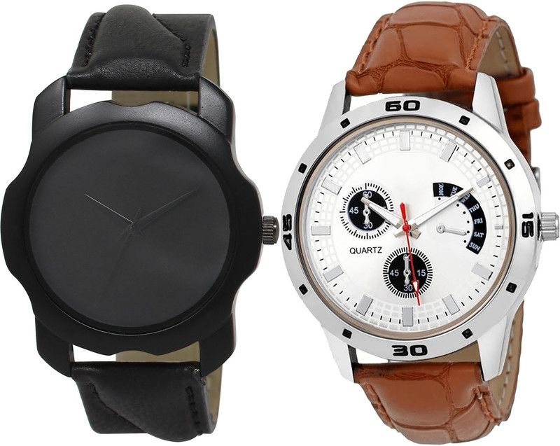 combo watch Analog Watch - For Girls Treading Model Analogue Black And Brown Color Boys And Men Watch - BL46.22-B52 (Combo Of 2 )
