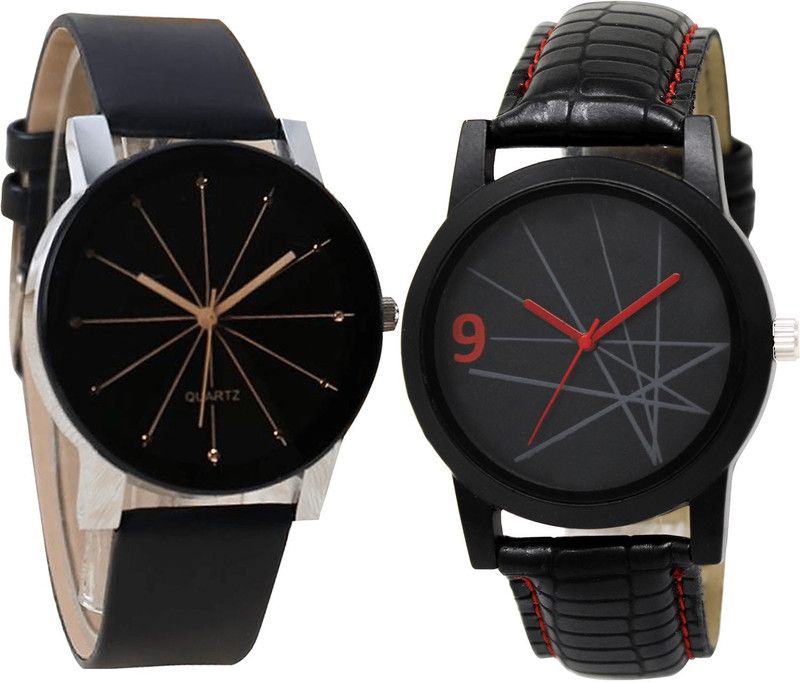 combo watch Analog Watch - For Girls New Chronograph Analogue Black Color Boys And Men Watch - B51-BL46.8 (Combo Of 2 )