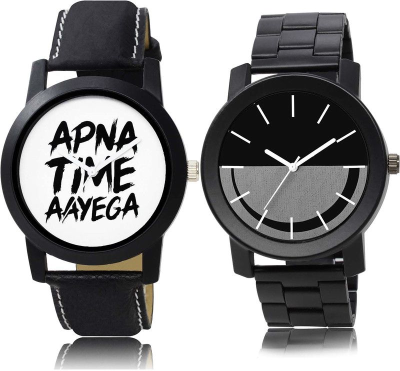 combo watch Analog Watch - For Boys Best High Quality Apna Time Aayega And Chain Watch Combo Watch For Boys And Men - BO42-B108