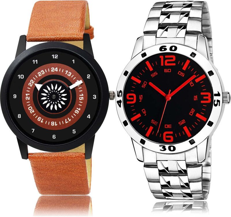 combo watch Analog Watch - For Boys Best Luxury Speedometer And Chain Watch Brown And Silver Color Boys And Men Watch - B384-B703 (Combo Of 2 )