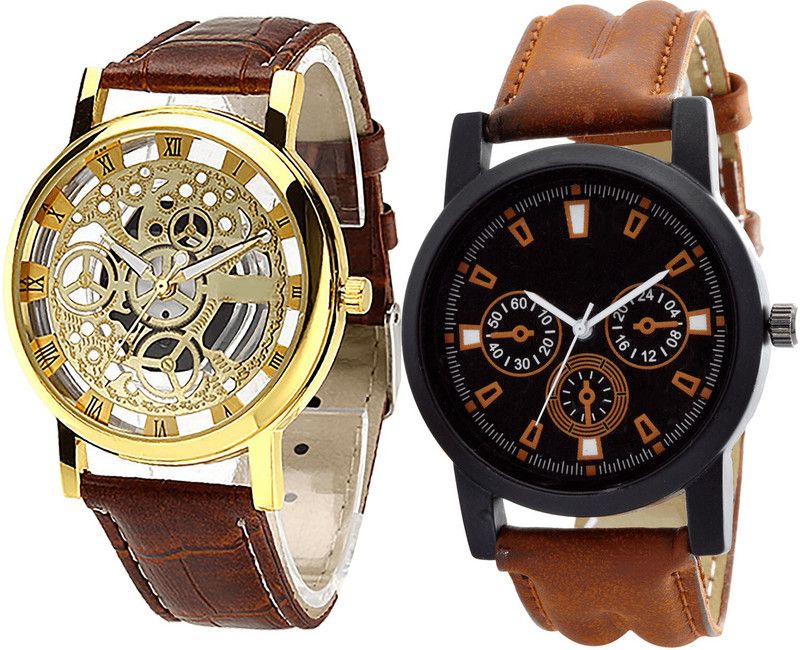 combo watch Analog Watch - For Girls Treading Traditional Open Analogue Brown Color Boys And Men Watch - B45-B30 (Combo Of 2 )
