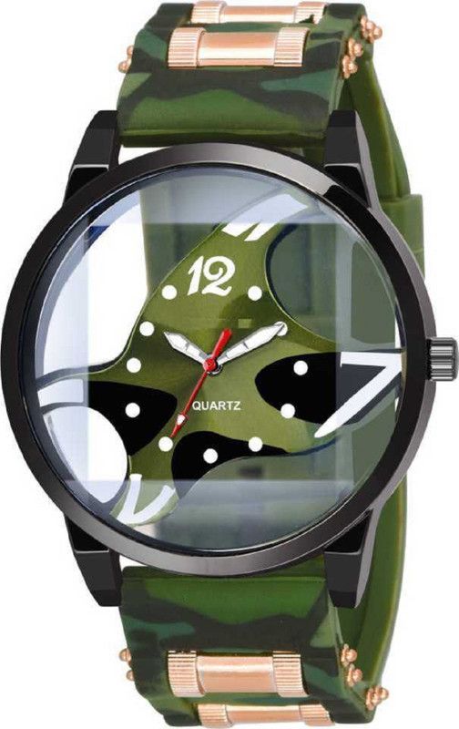 Best Fancy Analog Watch - For Boys Original Unique Design Multicolored Green New Year Style Men