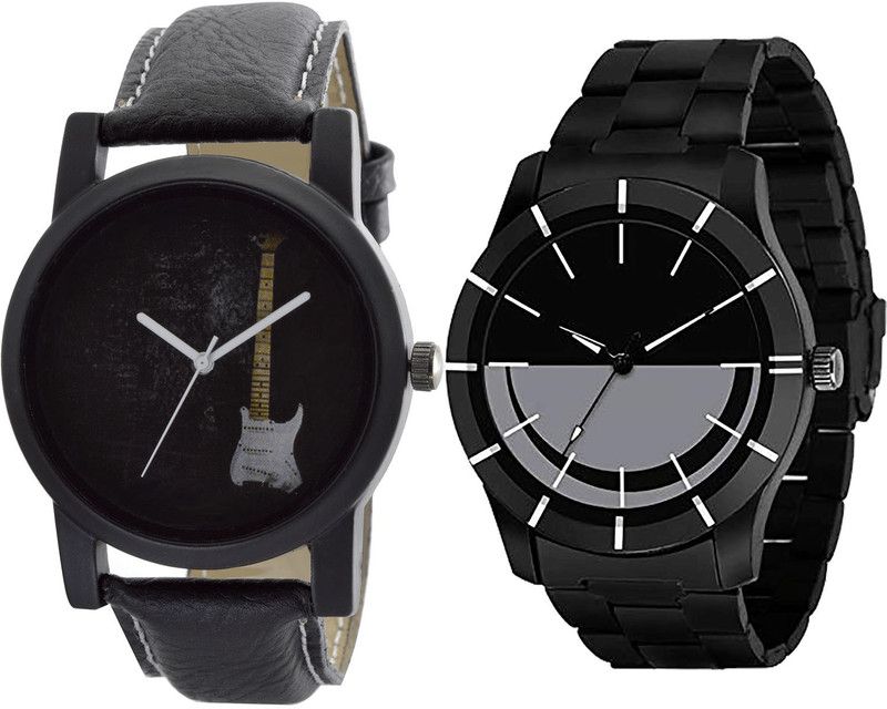combo watch Analog Watch - For Girls Classical Party Wedding Guitar Analogue Black Color Boys And Men Watch - B35-B108 (Combo Of 2 )
