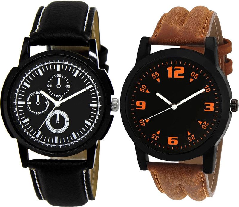 combo watch Analog Watch - For Girls Brand New Exclusive Analogue Black And Brown Color Boys And Men Watch - BL46.13-B15 (Combo Of 2 )