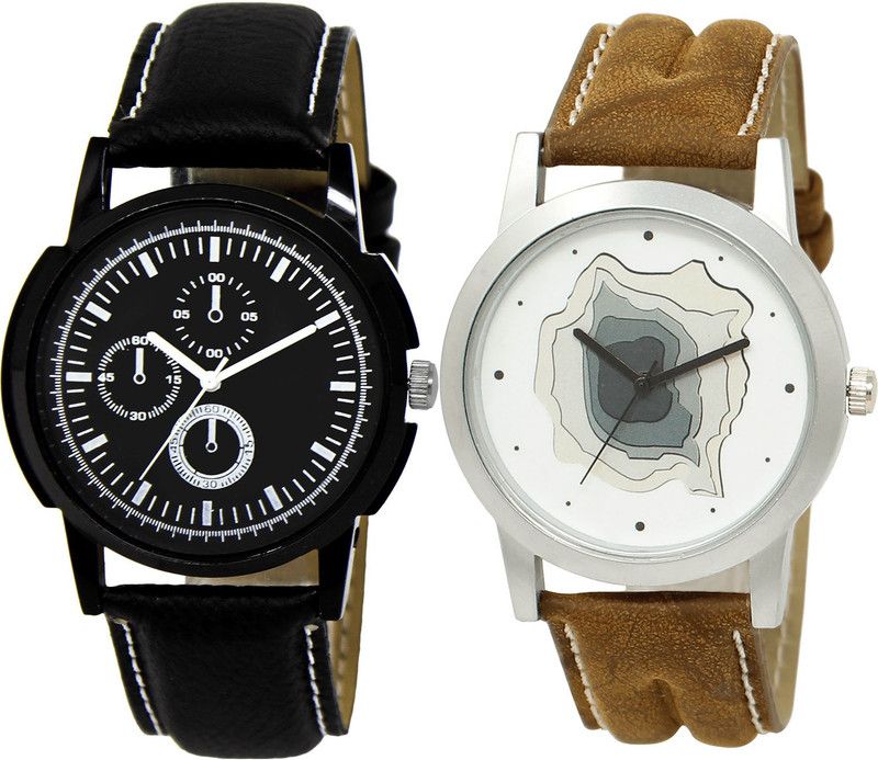 combo watch Analog Watch - For Girls Best Formal Analogue Black And Brown Color BL46.13-BL46.9